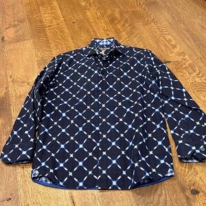 Luchiano Visconti Boys Blue Button Down Shirt Size 14